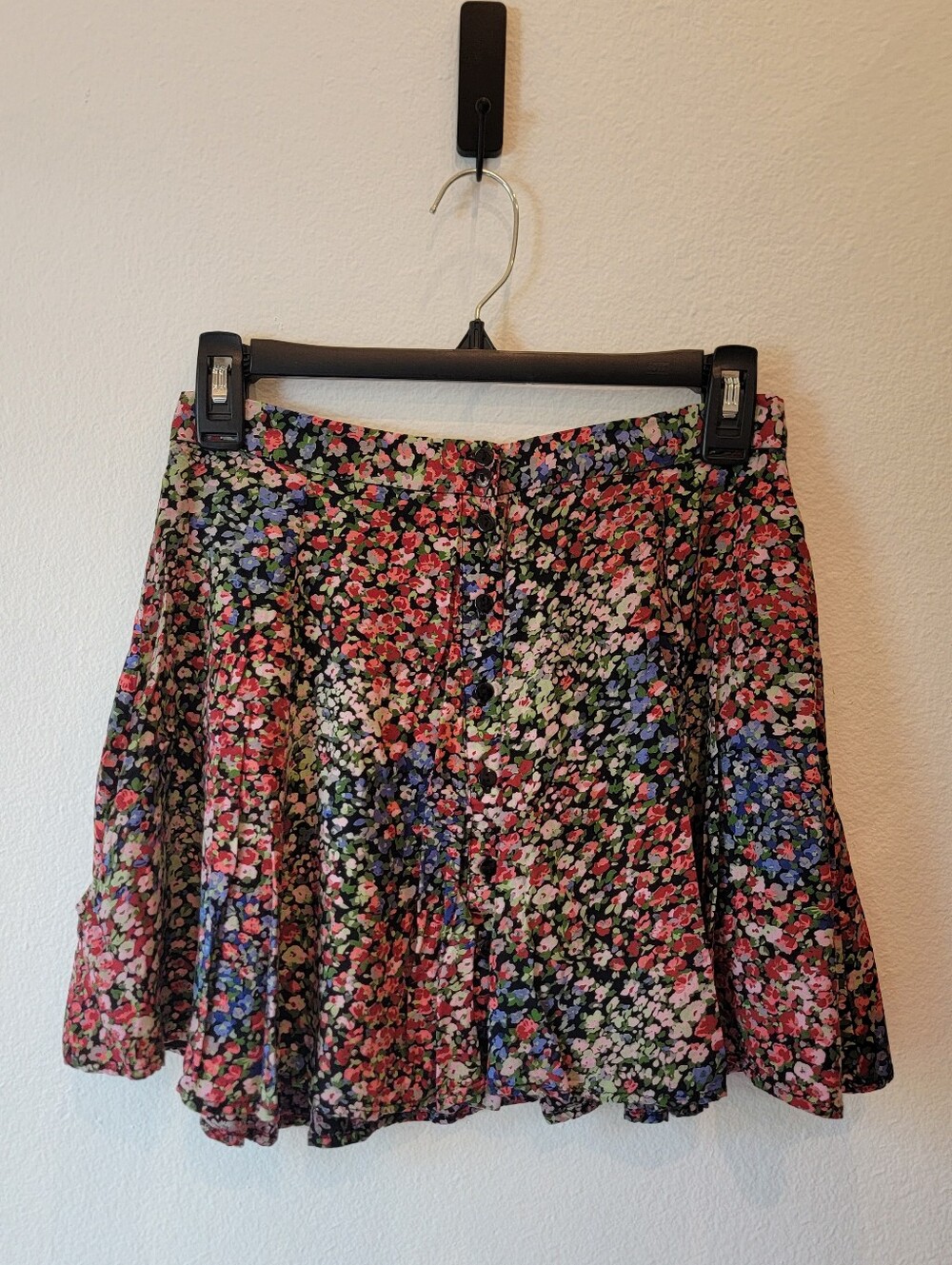 Urban Outfitters Floral A-Line Mini Skirt - Black Multi